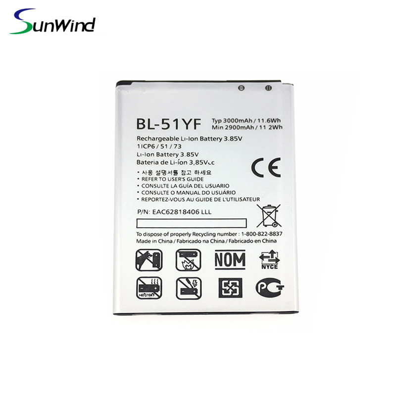 BL-51YF Lithium Battery For LG G4  H815T H818P H818T H8185K H819 LS991 H811 H810 VS986 Standard Battery 3.85V 3000mah