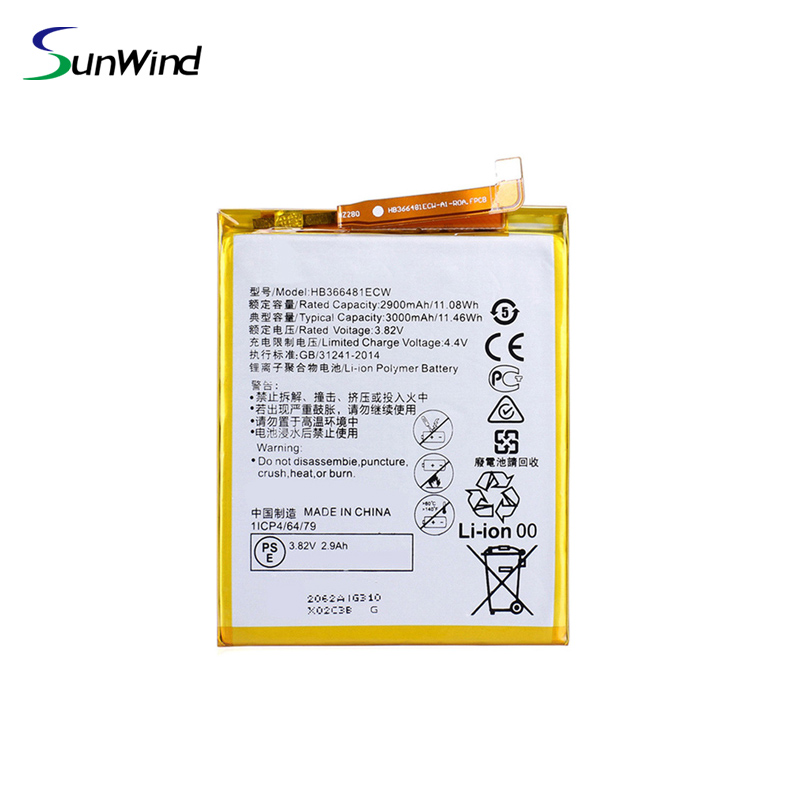 HB366481ECW New Replacement Lithium The Cell Phone Battery For Huawei P9 G9 P9 Lite Honor 8 5C 3.82V 2900mAh