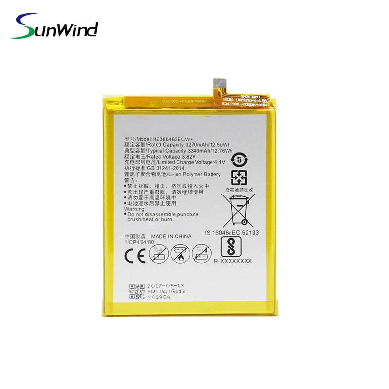 HB386483ECW del teléfono celular  Lithium  Battery For Huawei Maimang 5 / Honor 6X / G9 Plus 3.82V 3340mAh