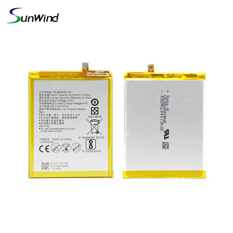 HB386483ECW del teléfono celular  Lithium  Battery For Huawei Maimang 5 / Honor 6X / G9 Plus 3.82V 3340mAh