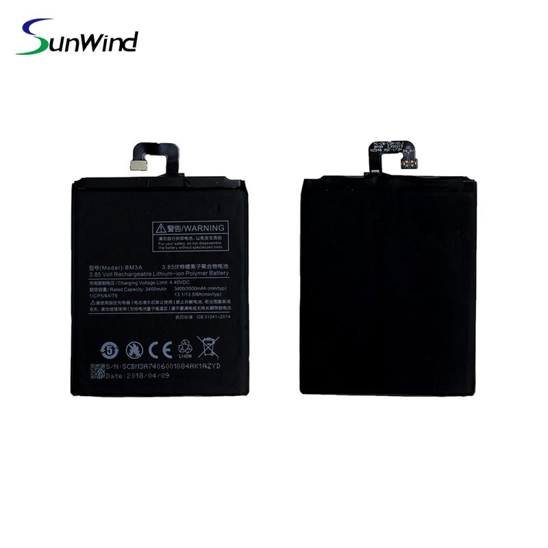 BM3A Mobile phone battery pack for Xiaomi Note 3 replacement batteries   3.85V 3400mAh