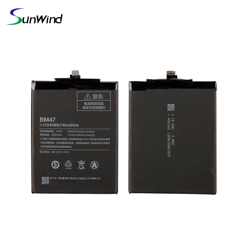 BM47 bateria xiaomi  Hot sale li-polymer mobile phone battery for XiaoMi redmi3 redmi 4X  battery 3.8V 4000mAh