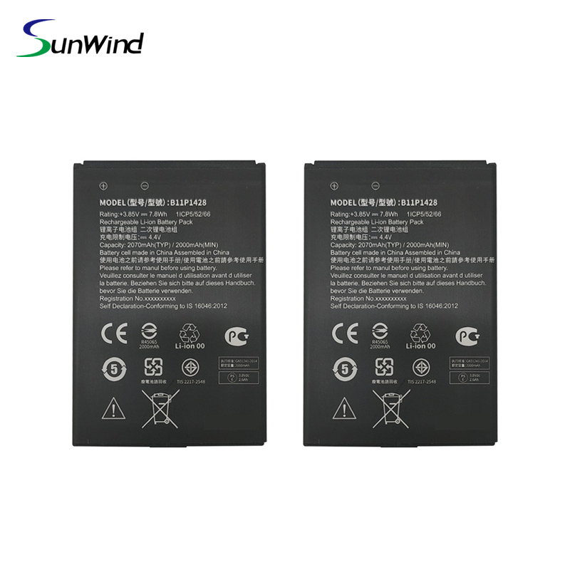 11P1428 Mobile phone Replacement Battery For ASUS ZenFone2 ZB450KL ZB452KG  Battery 3.85V 2070mAh