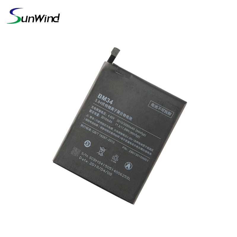 BM34  New original compatible brand best price mobile phone battery for Xiaomi Mi Note Pro Redmi Note 3.84V 3090mah