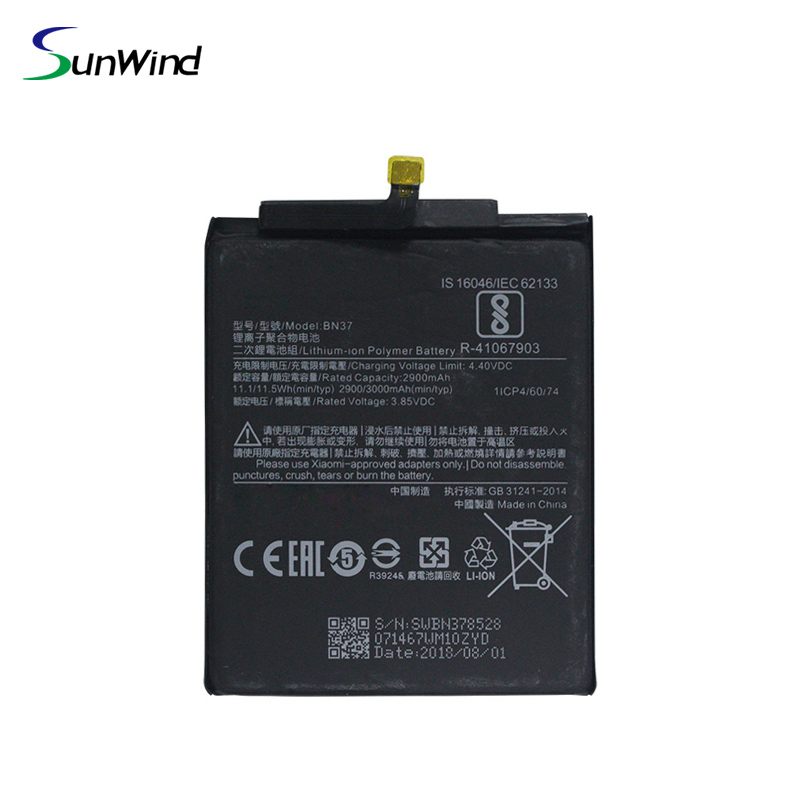 BN37 High Capacity Replacement Battery  Battery For Xiaomi Mi 6X 6A  3.85V 2910mAh 2900mAh