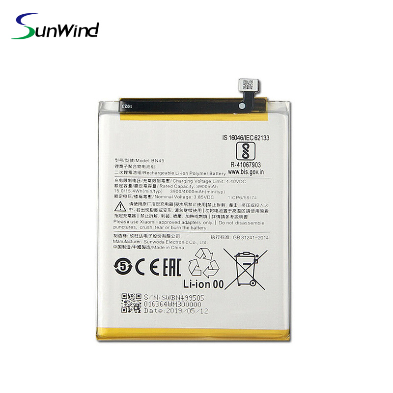 BN49 Hot sale mobile phone battery for Xiaomi Redmi 7A Mi 6X  3.85V 3900mAh