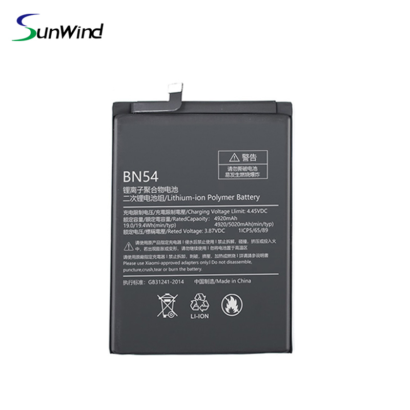 BN54 Rechargeable Cell Phone Battery for Xiaomi Redmi 9 / Redmi Note 9 3.85V 5020mah