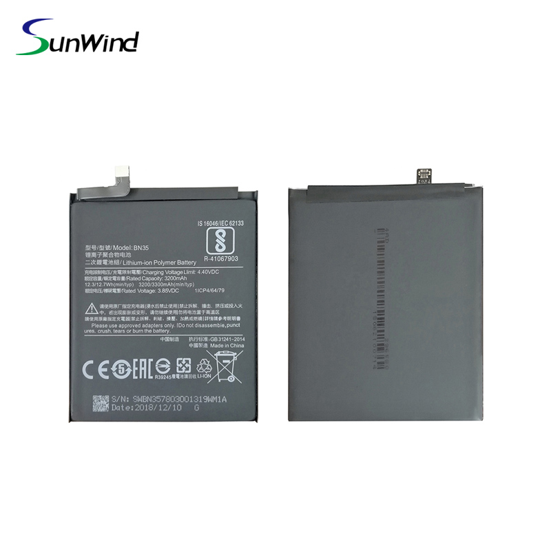 BN35 Factory Professional manufacture replacement mobile phone battery  For Xiaomi Mi Redmi 5 5.7  3.85V 3200mAh