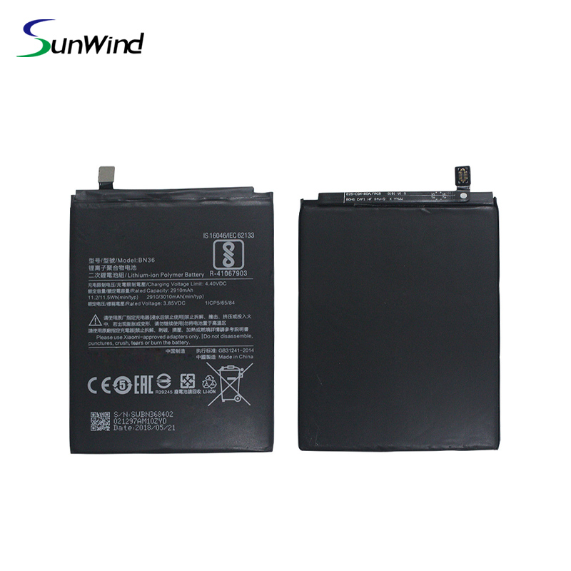 BN36 for Xiaomi Mi 6X Mi A2 Battery New Rechargeable Li-Polymer batteries Mobile Phone repair accessories 3.85V  2910/3010mAh