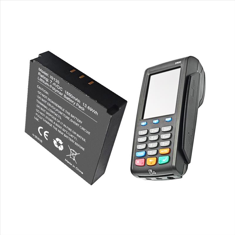 1850mAh 7.4V Replacement PAX S900 Battery Pack IS135 25B1001 POS Terminal Battery
