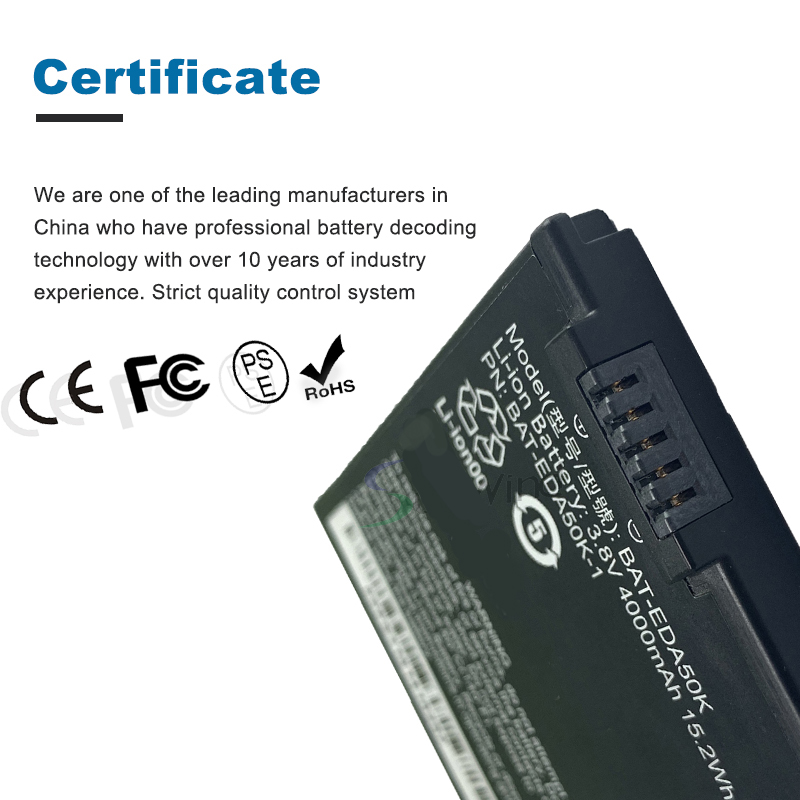 Rechargeable barcode scanner battery for Honeywell bat-eda50k bat-eda50k-1 4000mah