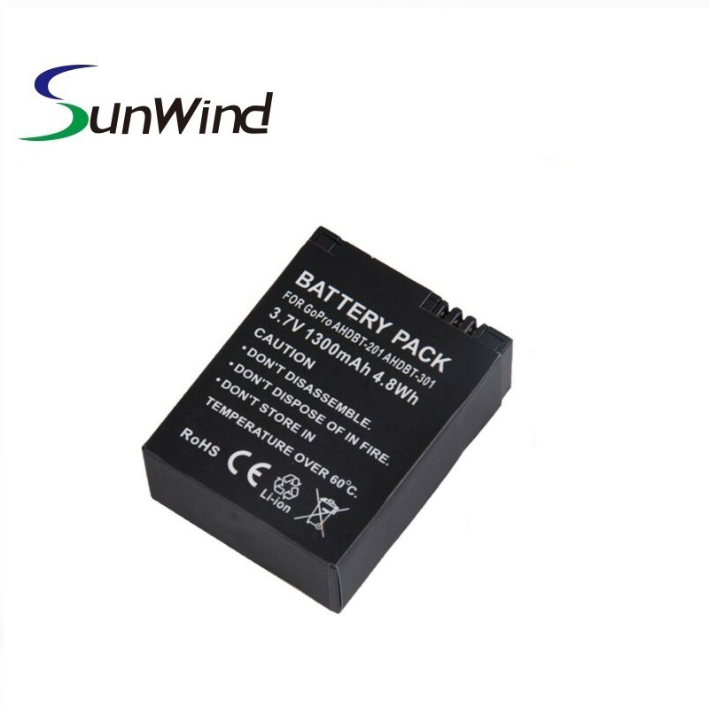 Sport Camera Battery  for Gopro Hero 3 AHDBT-201 AHDBT-301 302 3.7V 1300mAh