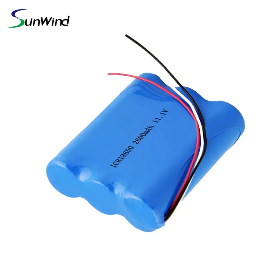 11.1V Rechargeable Batteries Pack Li-ion 3s1p Li Ion Lithium Ion 18650 Battery Pack 2600mah