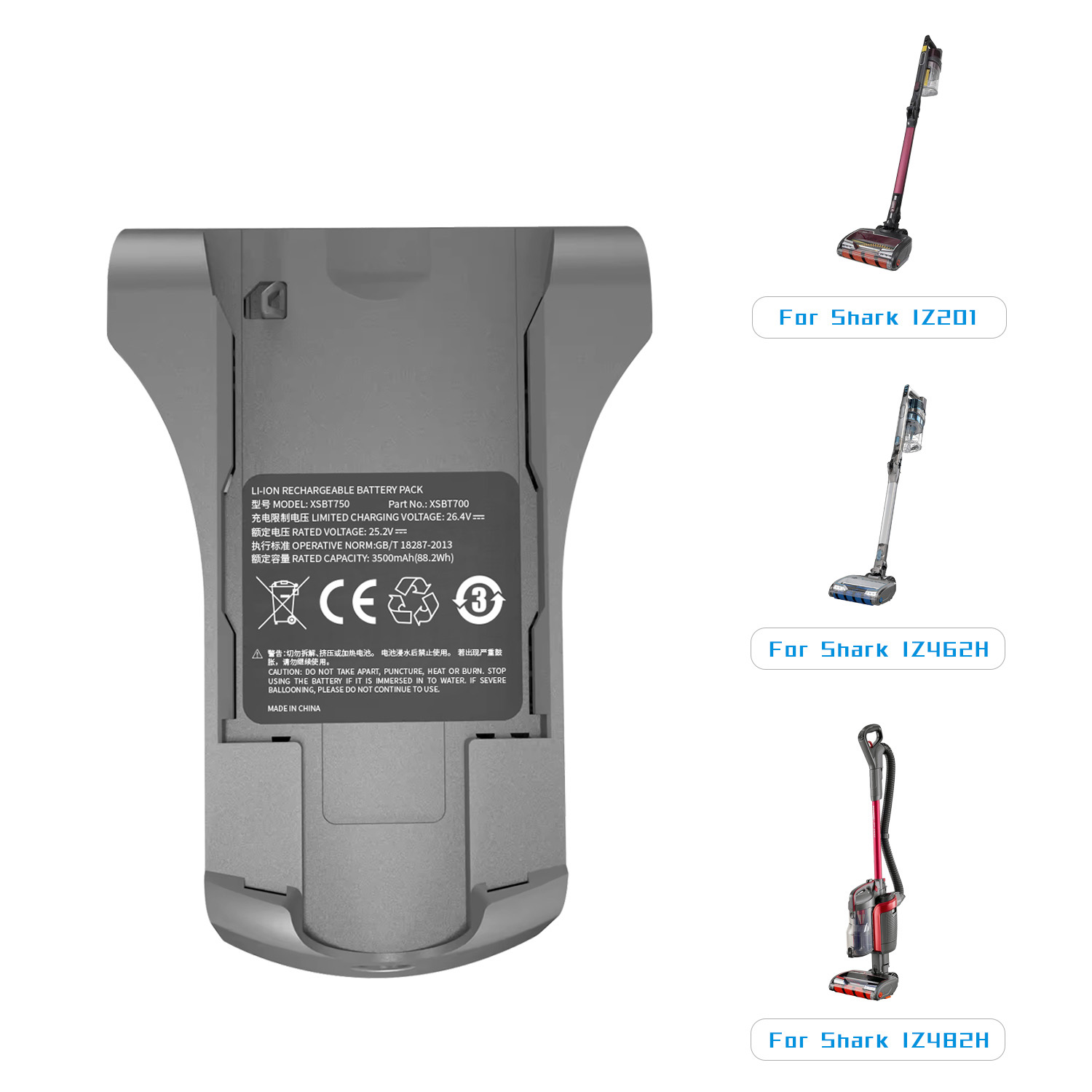 Li-ion Replacement Battery for Shark XSBT700EU XSBT750 XSBT620 25.2V 3500mAh Vacuum Cleaner