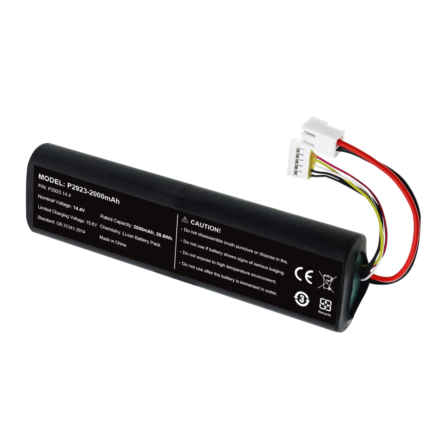 14.4V 2000mAh 28.80Wh Li-ion Replacement Battery for Bissell 2390A, 2390, 23903, P2923 Sweeper Vacuum Battery