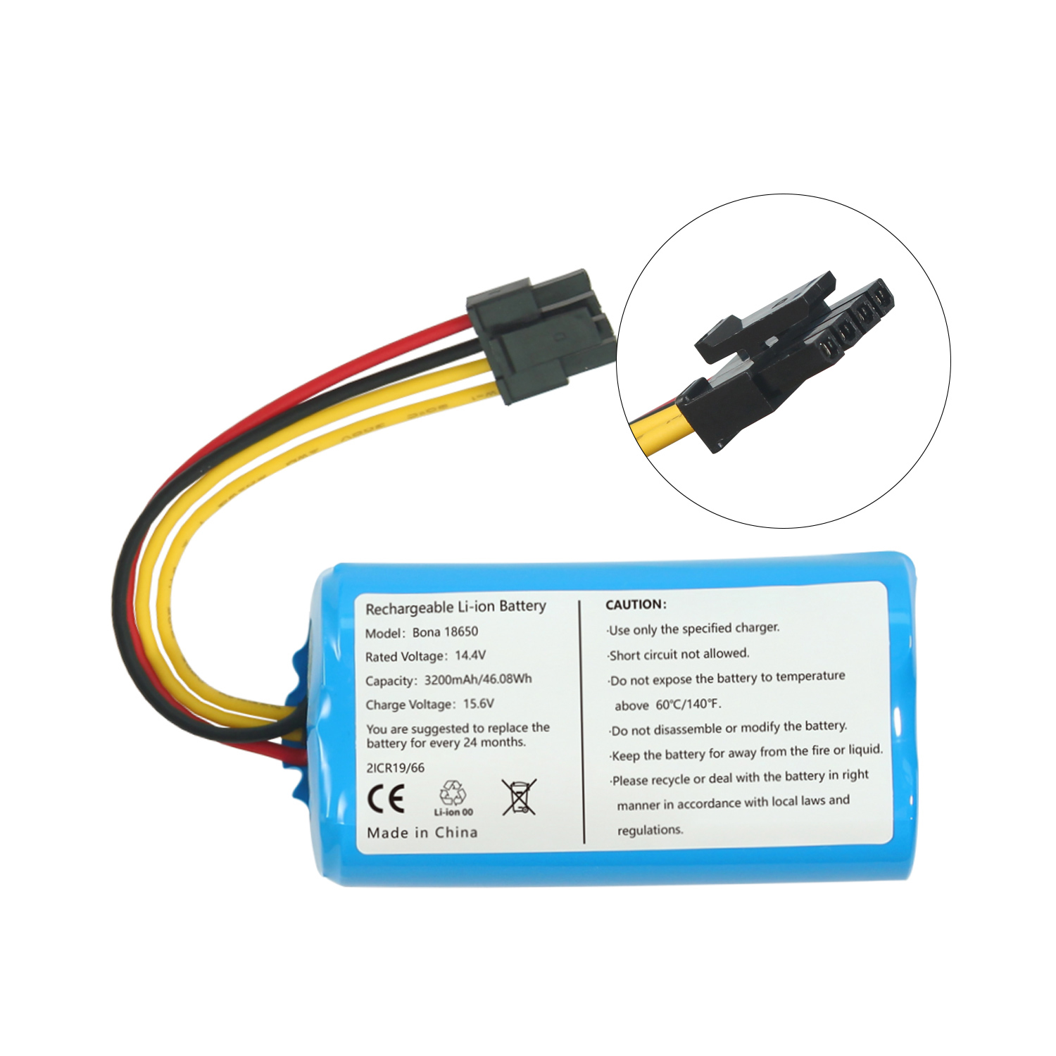 14.4V 3200mAh Battery SWLB for BONA 18650-MF1 Replacement Lithium Ion Battery BL509 Vacuum Cleaner Battery