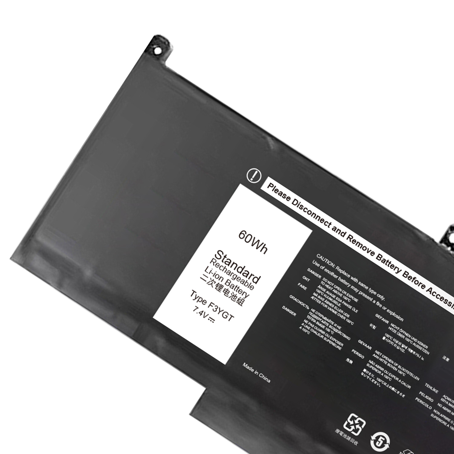 7.4V 60Wh F3YGT Laptop Battery for DELL Latitude 7280 7380 7390 7480 7490