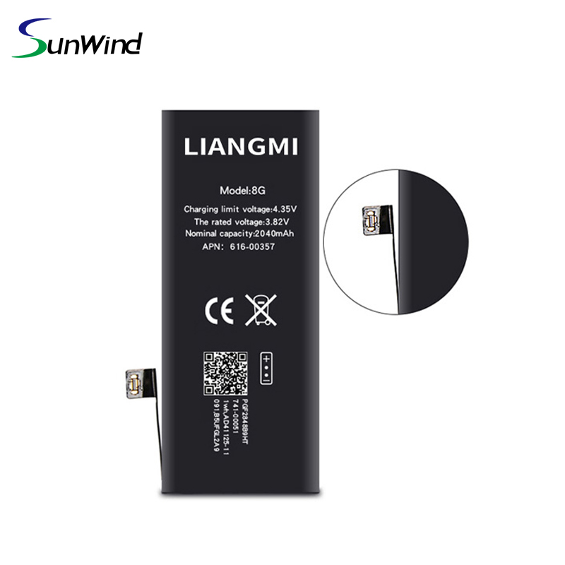 High capacity rechargeable cell phone battery for iphone 8 8G 3.82V 2040mah