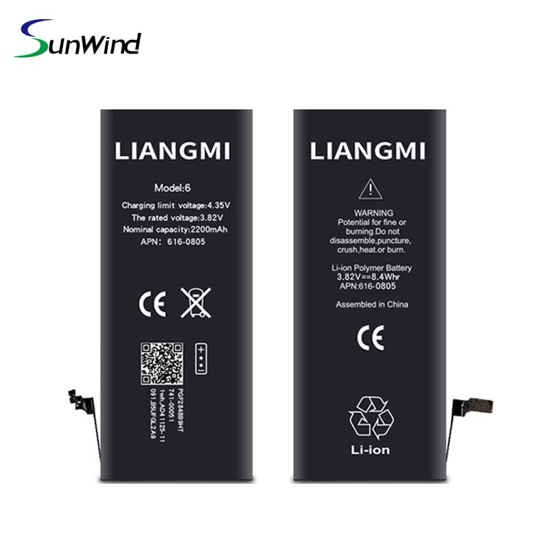 High Capacity Factory Price Rechargeable mobile phone battery For iPhone 6 6G