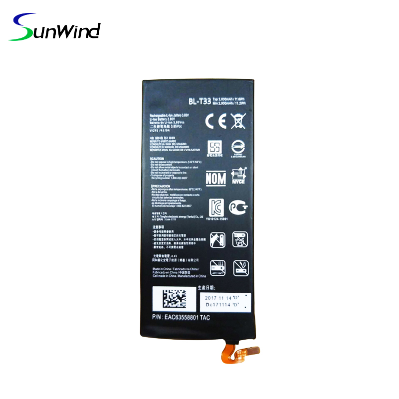 BL-T33 Rechargable Mobile Phone Battery For LG Q6 G6mini M700A M700AN M700DSK M700N Battery 3.85V 2900mah