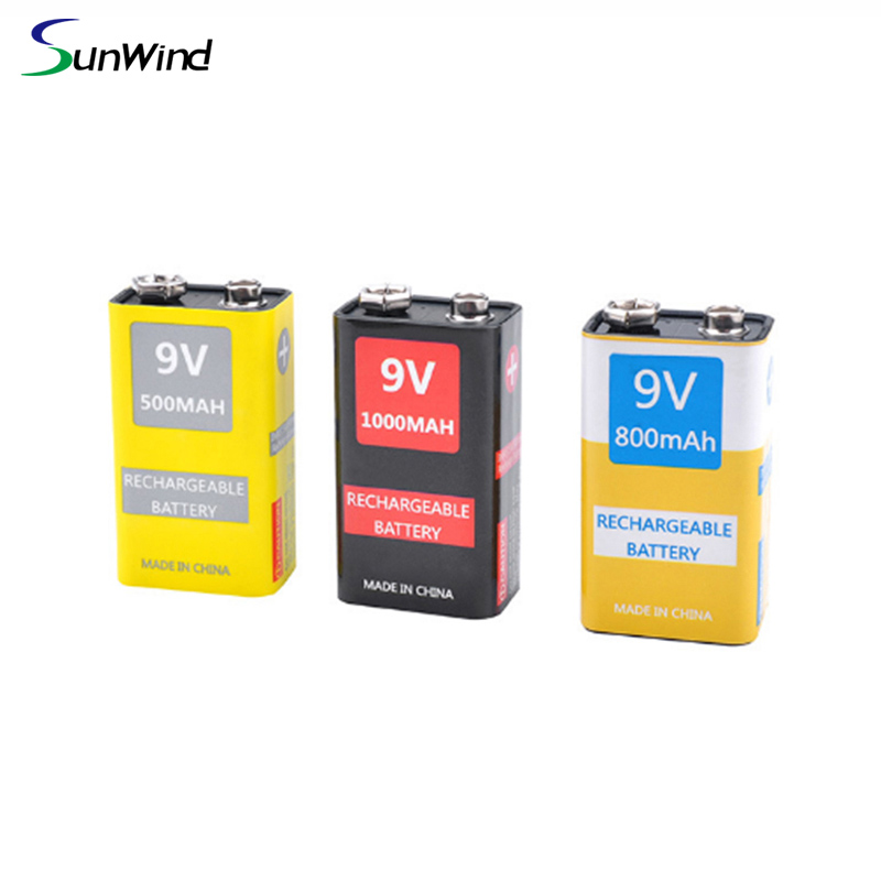 9V USB rechargeable Li-ion Battery Prismatic For Multimeter And Electronic 500mah 800mah 1000mah
