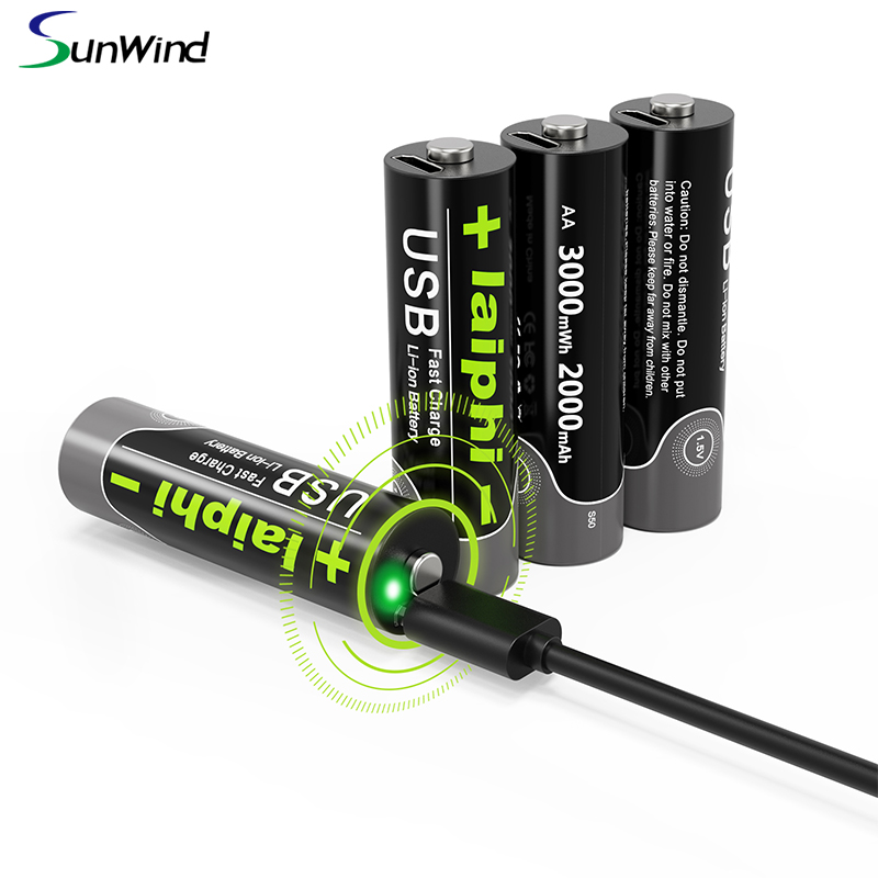 laiphi- S50 Rechargeable Li-ion faster charge battery For AA Laiphi-S50 with  USB Port 1.5V 3000mWh 2000mAh