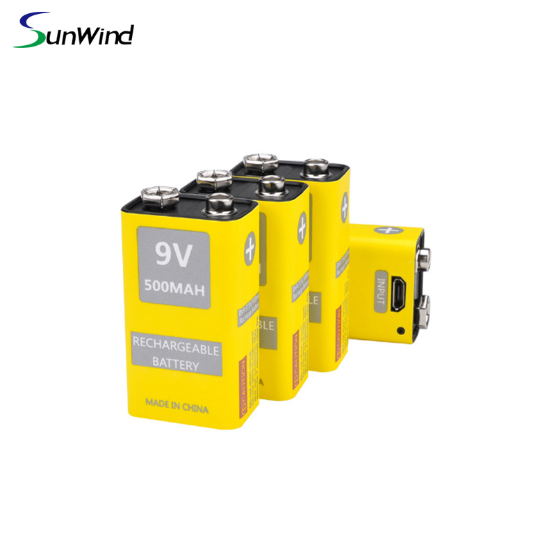 9V USB rechargeable Li-ion Battery Prismatic For Multimeter And Electronic 500mah 800mah 1000mah