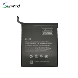 BN31 Mobile Phone Battery For Xiaomi Mi 5X Mi5X / Redmi Note 5A 5A pro 3..85V 3000mAh/3080mAh