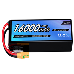 23.1V 16000mAh Rechargeable Li-ion Polymer Battery 6s 100c Xt90-S Industrial Uavs for Fpv Drone Battery