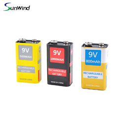 9V USB rechargeable Li-ion Battery Prismatic For Multimeter And Electronic 500mah 800mah 1000mah